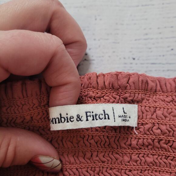 Abercrombie & Fitch Size L Lace Overlay Babydoll Floral Crop Top - Picture 7 of 9